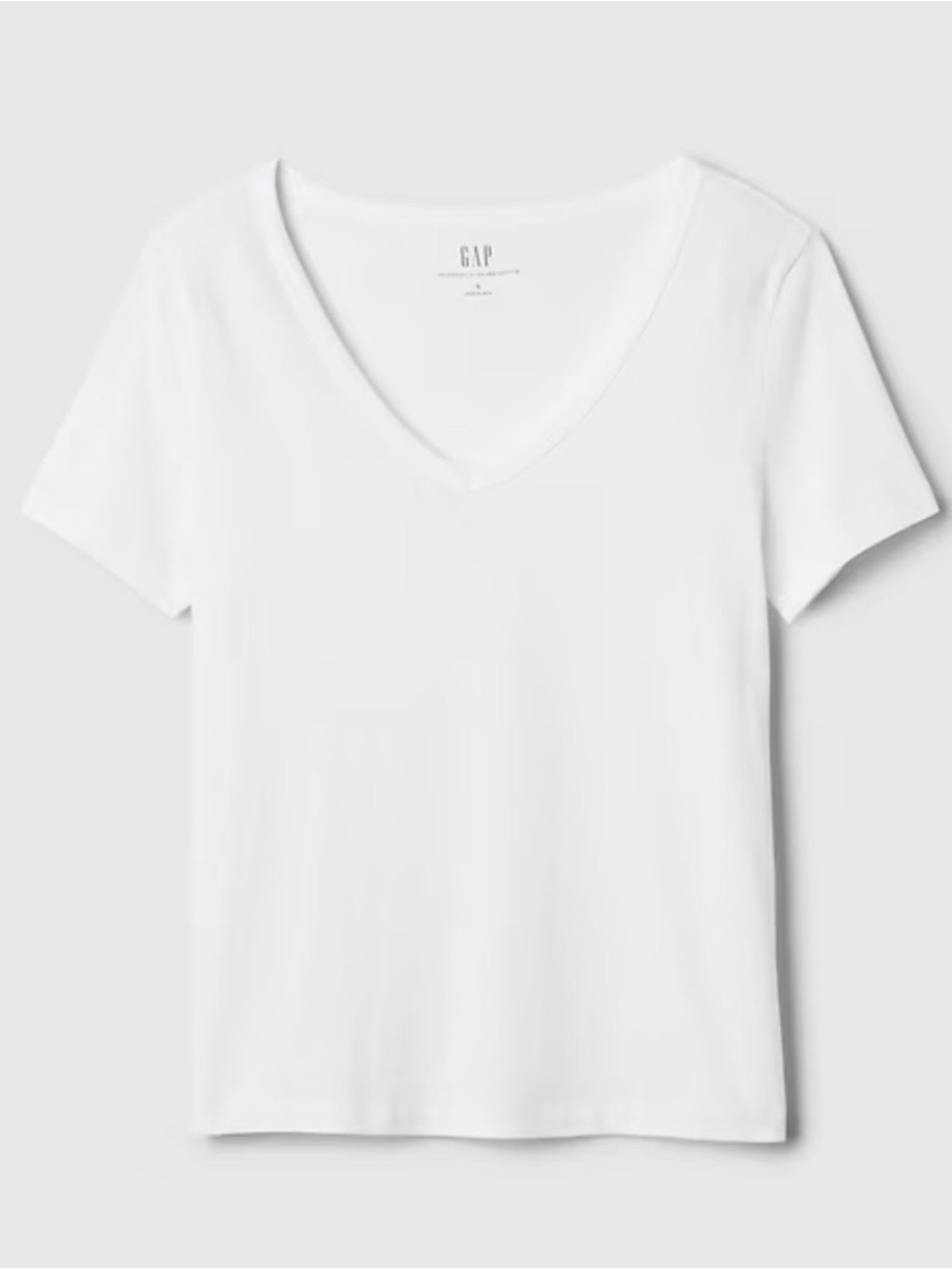 GAP Organically Grown Cotton Classic White V-Neck Tee NWOT - Picture 5 of 11